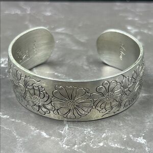 Kirk Stieff Vintage Pewter Aster Cuff Bracelet